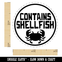Contains Shellfish Allergy Warning Self-Inking Rubber Stamp for Stamping Crafting Planners