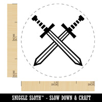 Crossed Swords Battle Icon Self-Inking Rubber Stamp for Stamping Crafting Planners