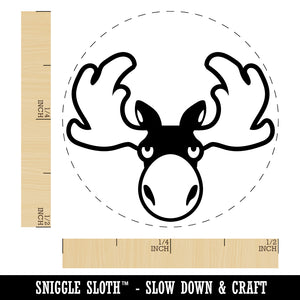 Grumpy Moose Head Self-Inking Rubber Stamp for Stamping Crafting Planners