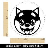 Husky Dog Face Excited Self-Inking Rubber Stamp for Stamping Crafting Planners