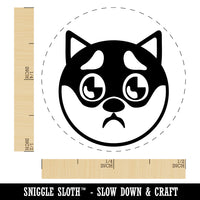 Husky Dog Face Puppy Eyes Self-Inking Rubber Stamp for Stamping Crafting Planners