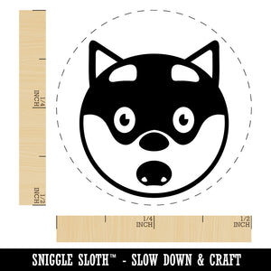 Husky Dog Face Shocked Self-Inking Rubber Stamp for Stamping Crafting Planners