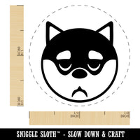 Husky Dog Face Sleepy Tired Self-Inking Rubber Stamp for Stamping Crafting Planners