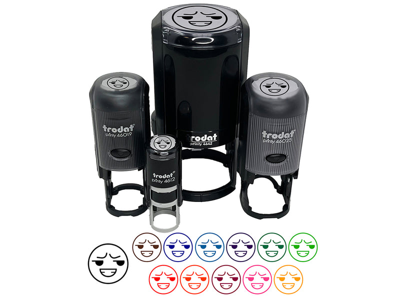 Kawaii Cute Smug Smirk Smile Face Self-Inking Rubber Stamp for Stamping Crafting Planners