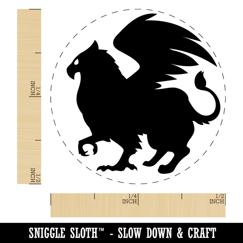 Regal Griffin Fantasy Silhouette Self-Inking Rubber Stamp for Stamping Crafting Planners