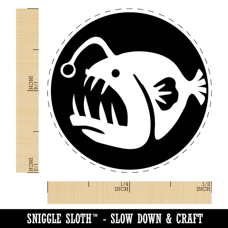 Toothy Angler Fish Self-Inking Rubber Stamp for Stamping Crafting Planners