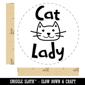 Cat Lady Cuteness Self-Inking Rubber Stamp for Stamping Crafting Planners