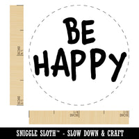 Be Happy Fun Text Self-Inking Rubber Stamp for Stamping Crafting Planners