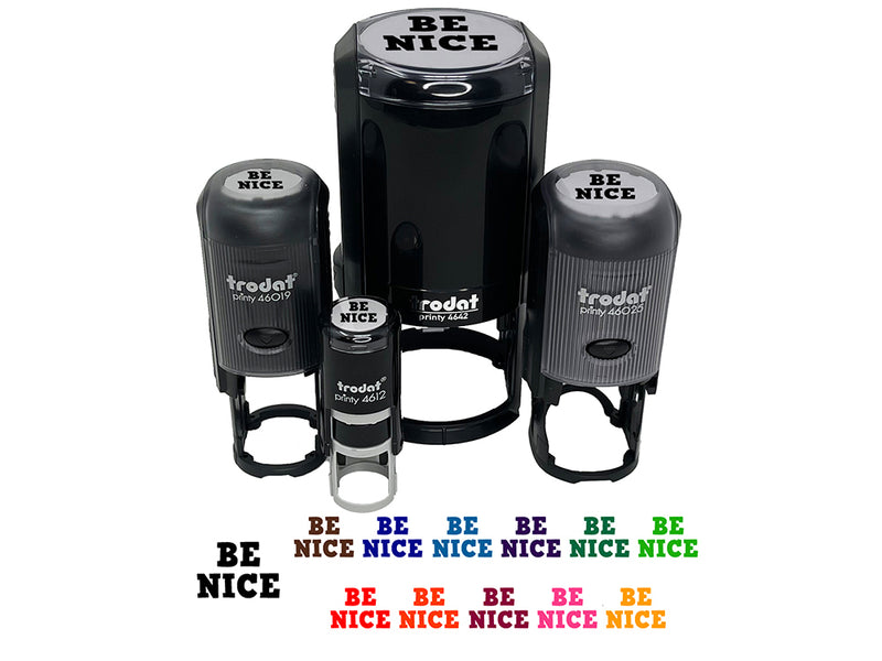 Be Nice Fun Text Self-Inking Rubber Stamp for Stamping Crafting Planners