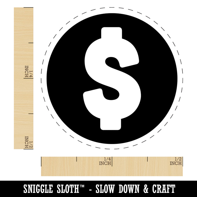 Dollar Sign Money in Circle Self-Inking Rubber Stamp for Stamping Crafting Planners