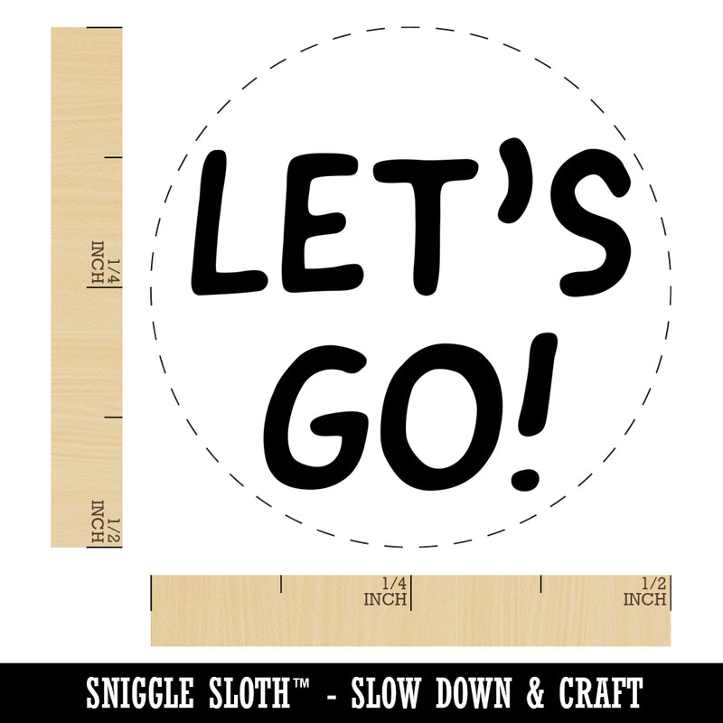 Let's Go Travel Fun Text Self-Inking Rubber Stamp for Stamping Crafting Planners