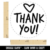 Thank You Fun Text with Heart Self-Inking Rubber Stamp for Stamping Crafting Planners