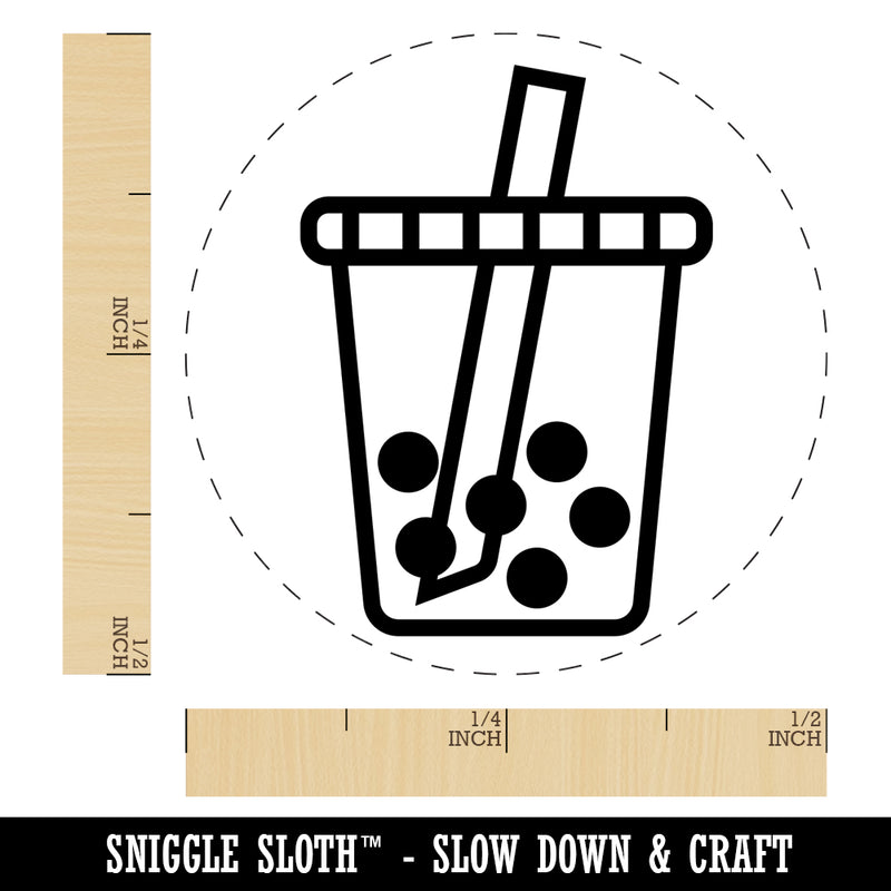 Boba Bubble Milk Tea Self-Inking Rubber Stamp for Stamping Crafting Planners