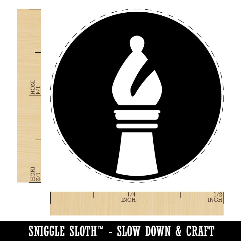 Chess Piece White Bishop Self-Inking Rubber Stamp for Stamping Crafting Planners