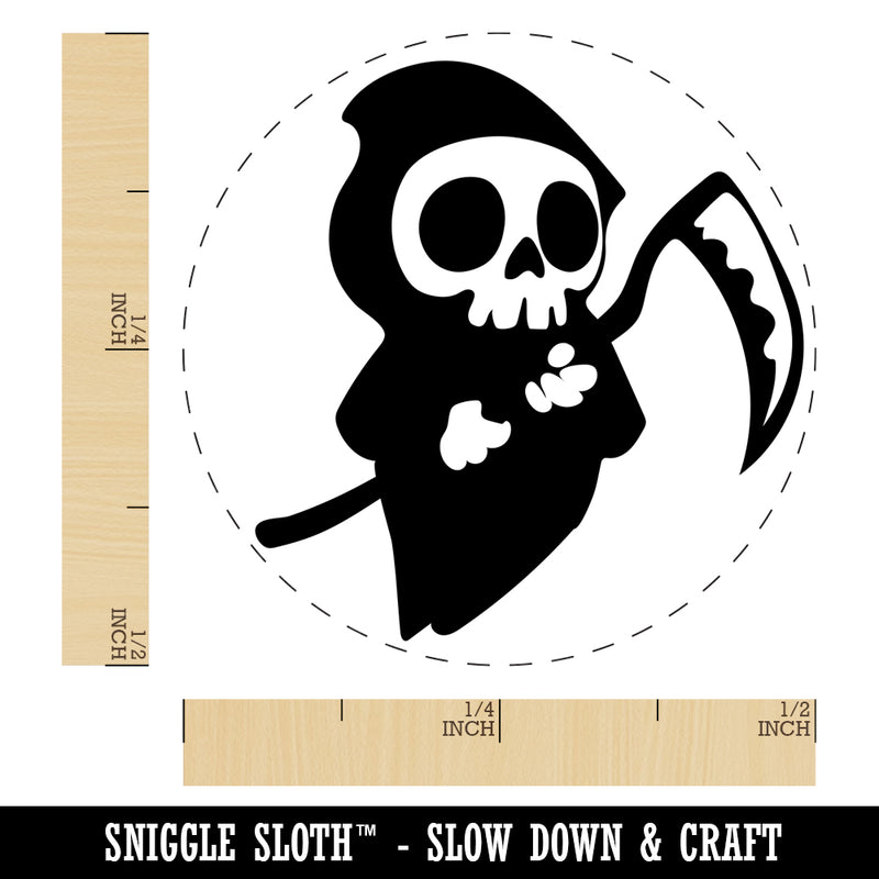 Cute Grim Reaper Death Halloween Self-Inking Rubber Stamp for Stamping Crafting Planners