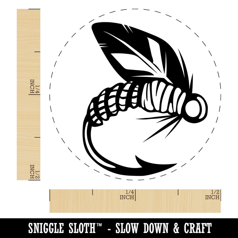 Fly Fishing Hook Lure Self-Inking Rubber Stamp for Stamping Crafting Planners