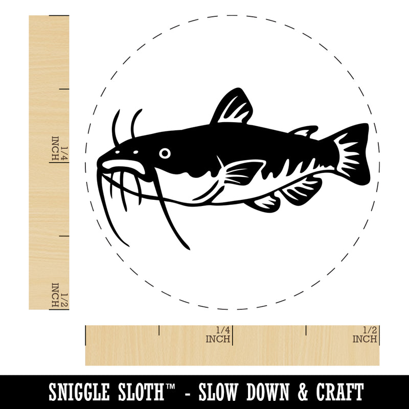 Freshwater Catfish Fish Fishing Self-Inking Rubber Stamp for Stamping Crafting Planners