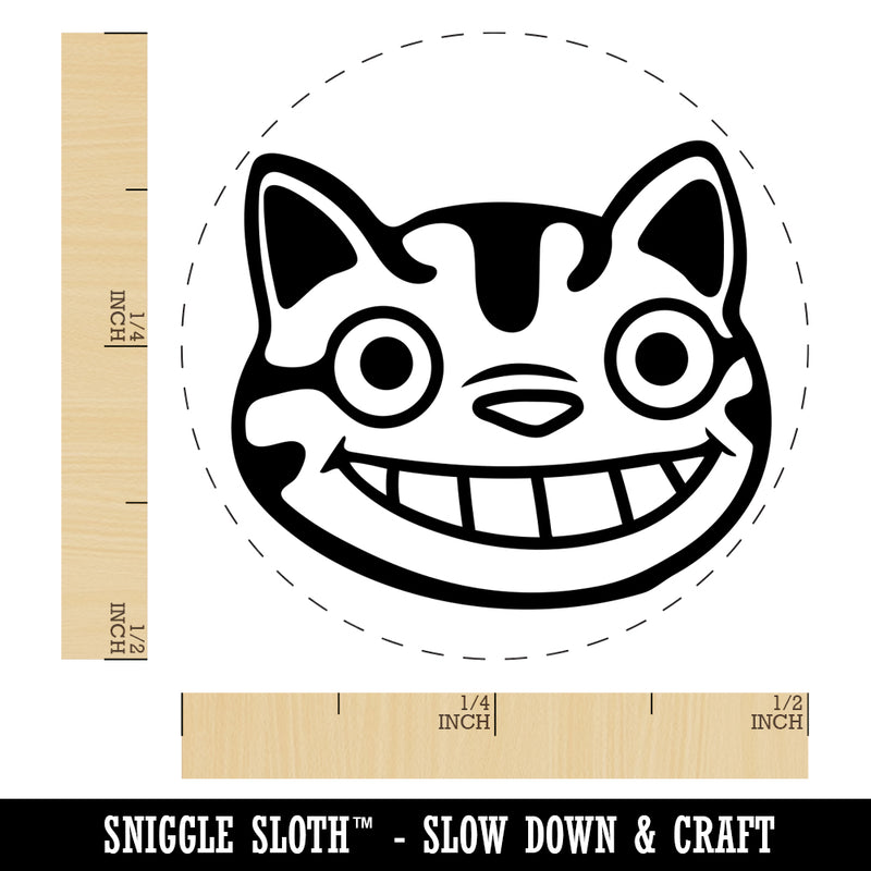 Grinning Cheshire Cat Self-Inking Rubber Stamp for Stamping Crafting Planners