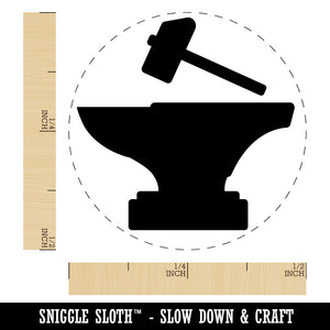 Hammer and Anvil Blacksmith Icon Self-Inking Rubber Stamp for Stamping Crafting Planners