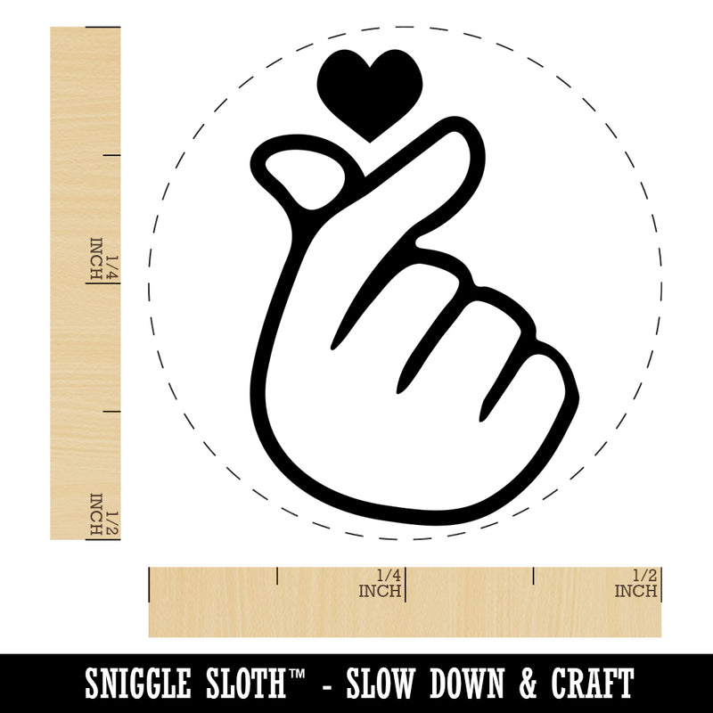 Heart Fingers Gesture of Love Self-Inking Rubber Stamp for Stamping Crafting Planners