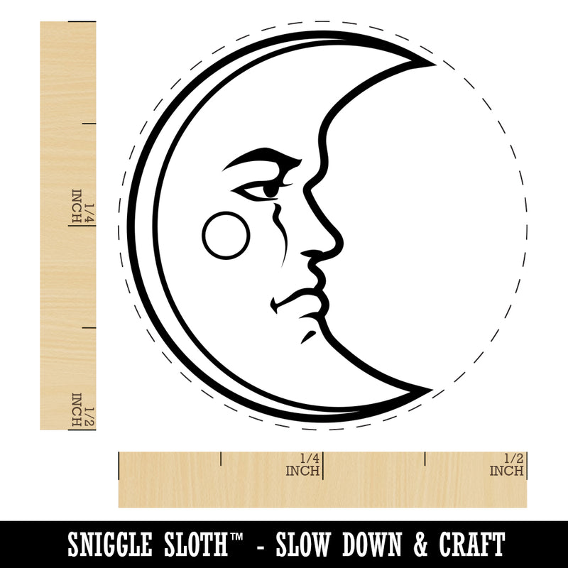 Heraldic Moon Face Self-Inking Rubber Stamp for Stamping Crafting Planners