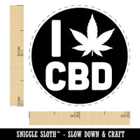 I Love CBD Marijuana Circle Self-Inking Rubber Stamp for Stamping Crafting Planners