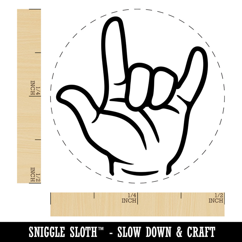 I Love You Hand Sign Language Self-Inking Rubber Stamp for Stamping Crafting Planners