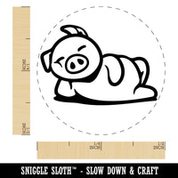 Lazy Pig Lounging Self-Inking Rubber Stamp for Stamping Crafting Planners