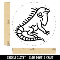 Lounging Lizard Iguana Self-Inking Rubber Stamp for Stamping Crafting Planners