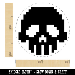 Pixel Digital Skull Self-Inking Rubber Stamp for Stamping Crafting Planners