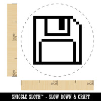 Pixel Save Floppy Disk Icon Self-Inking Rubber Stamp for Stamping Crafting Planners