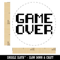 Pixel Video Game Over Text Self-Inking Rubber Stamp for Stamping Crafting Planners