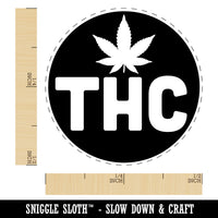 THC Marijuana Leaf Circle Self-Inking Rubber Stamp for Stamping Crafting Planners