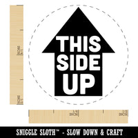 This Side Up Arrow with Text Icon Self-Inking Rubber Stamp for Stamping Crafting Planners