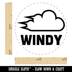 Windy Wind Weather Day Planning Self-Inking Rubber Stamp for Stamping Crafting Planners