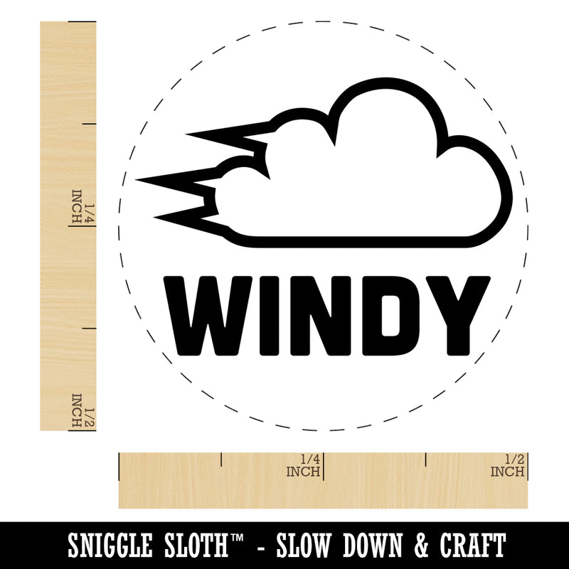 Windy Wind Weather Day Planning Self-Inking Rubber Stamp for Stamping Crafting Planners