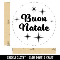 Buon Natale Merry Christmas Italian Starburst Self-Inking Rubber Stamp for Stamping Crafting Planners