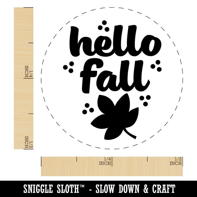 Hello Fall Self-Inking Rubber Stamp for Stamping Crafting Planners