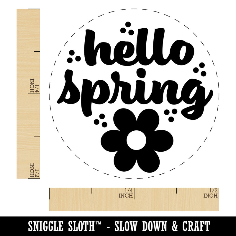 Hello Spring Self-Inking Rubber Stamp for Stamping Crafting Planners