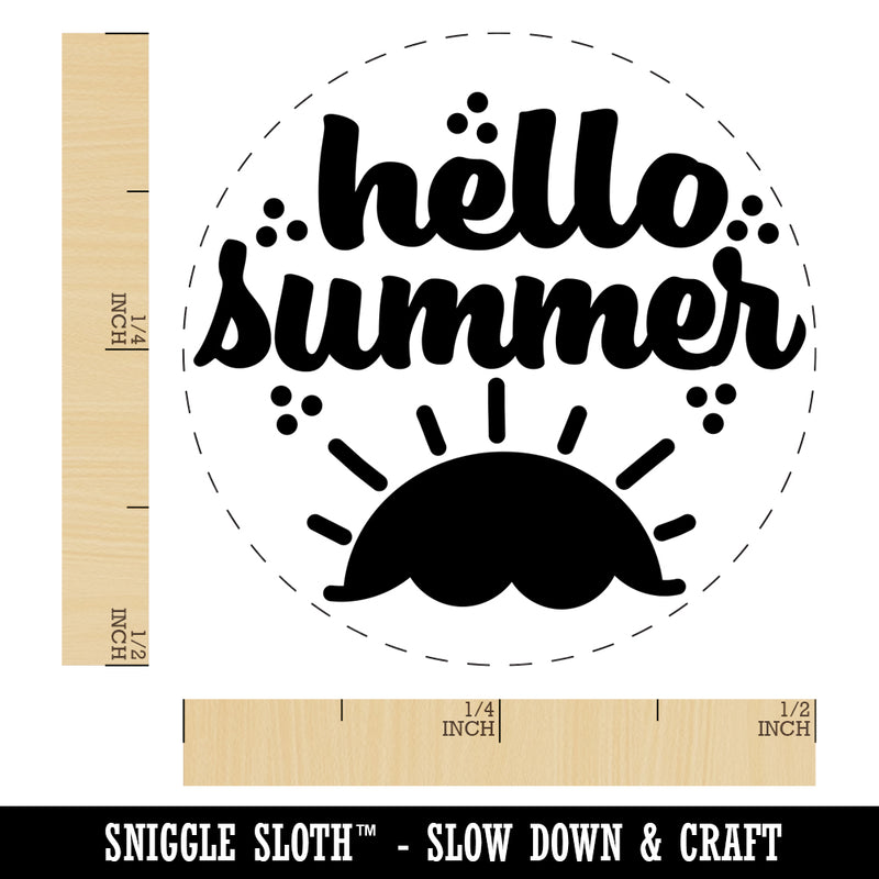 Hello Summer Self-Inking Rubber Stamp for Stamping Crafting Planners