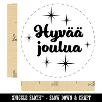 Hyvaa Joulua Merry Christmas Finnish Starburst Self-Inking Rubber Stamp for Stamping Crafting Planners