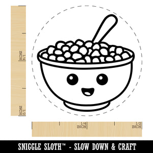 Kawaii Cute Bowl of Cereal Self-Inking Rubber Stamp for Stamping Crafting Planners