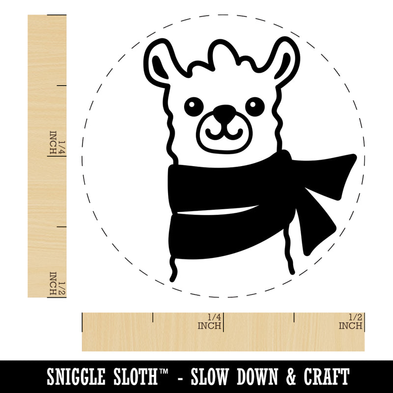 Llama with Scarf Self-Inking Rubber Stamp for Stamping Crafting Planners