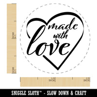 Made with Love in Heart Self-Inking Rubber Stamp for Stamping Crafting Planners