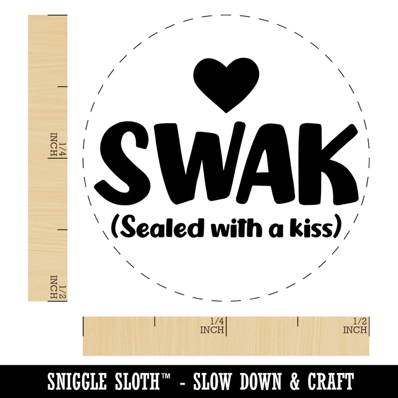 Sealed With a Kiss Heart Love Self-Inking Rubber Stamp for Stamping Crafting Planners