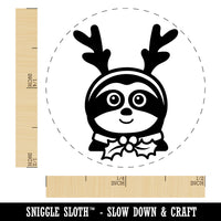 Sloth Reindeer Christmas Self-Inking Rubber Stamp for Stamping Crafting Planners