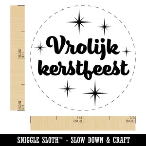 Vrolijk Kerstfeest Merry Christmas Dutch Starburst Self-Inking Rubber Stamp for Stamping Crafting Planners