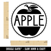 Apple Text with Image Flavor Scent Self-Inking Rubber Stamp for Stamping Crafting Planners