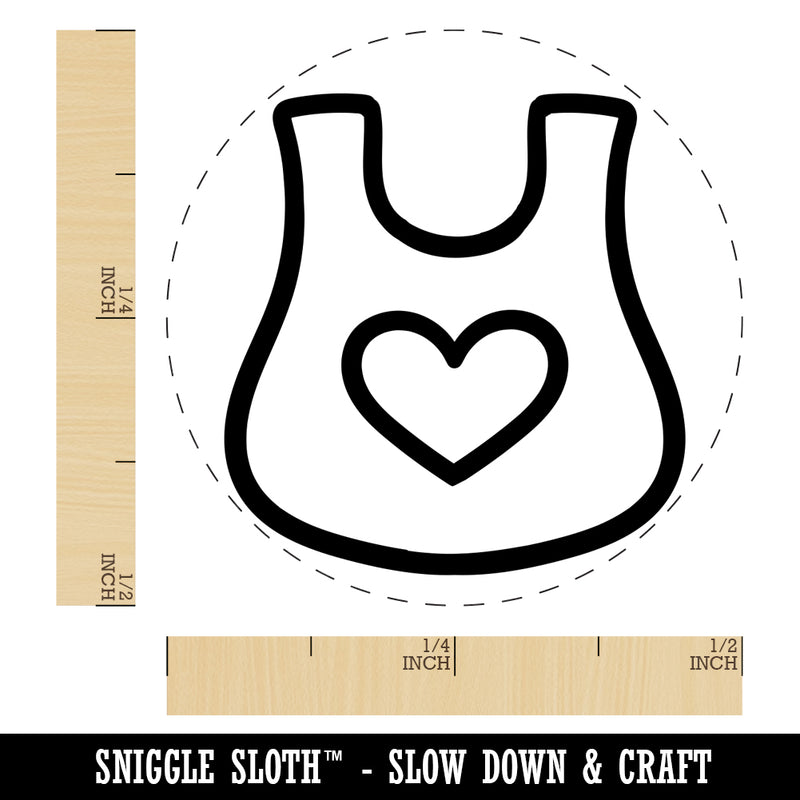 Baby Bib with Heart Self-Inking Rubber Stamp for Stamping Crafting Planners