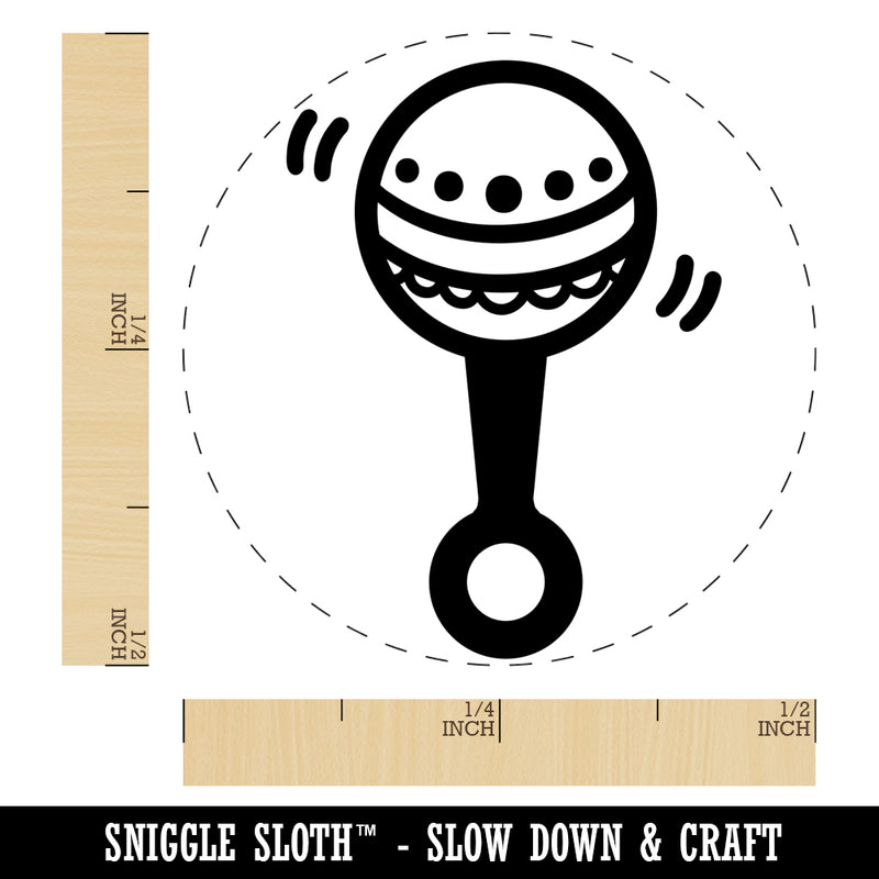Baby Rattle Self-Inking Rubber Stamp for Stamping Crafting Planners